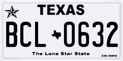 TX license plate BCL0632