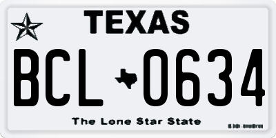 TX license plate BCL0634