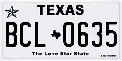 TX license plate BCL0635
