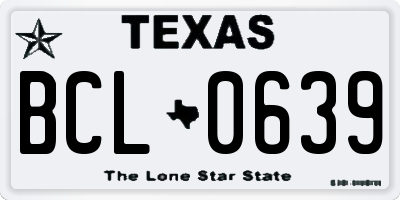 TX license plate BCL0639