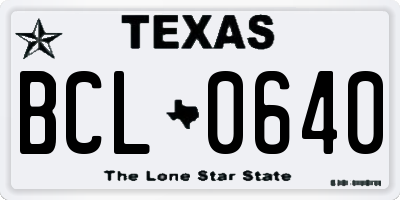 TX license plate BCL0640