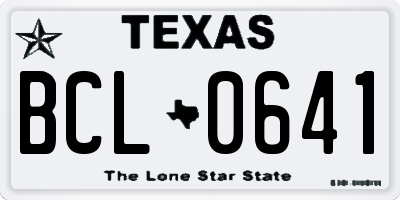 TX license plate BCL0641