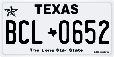 TX license plate BCL0652