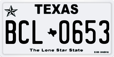 TX license plate BCL0653