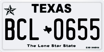 TX license plate BCL0655