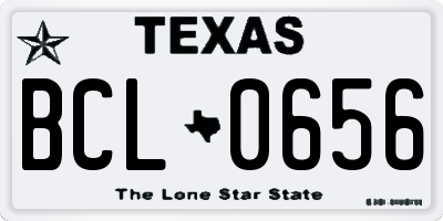 TX license plate BCL0656