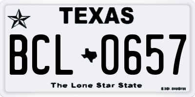 TX license plate BCL0657