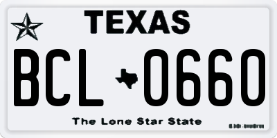 TX license plate BCL0660