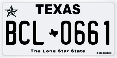 TX license plate BCL0661