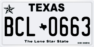 TX license plate BCL0663