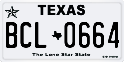 TX license plate BCL0664