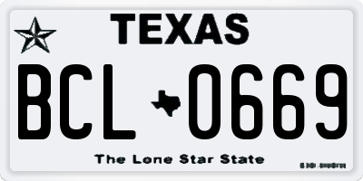 TX license plate BCL0669