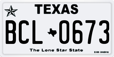 TX license plate BCL0673