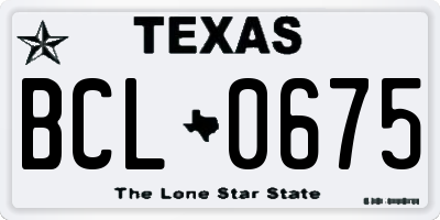 TX license plate BCL0675
