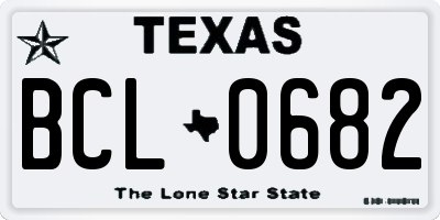 TX license plate BCL0682