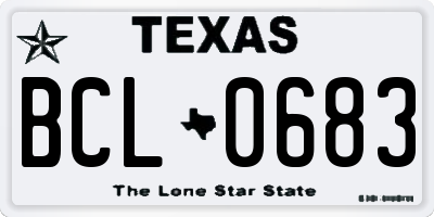 TX license plate BCL0683