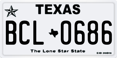 TX license plate BCL0686