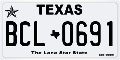 TX license plate BCL0691