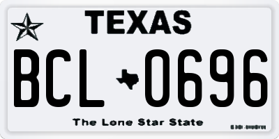 TX license plate BCL0696