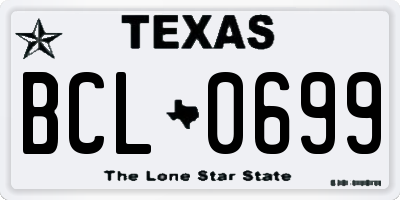 TX license plate BCL0699