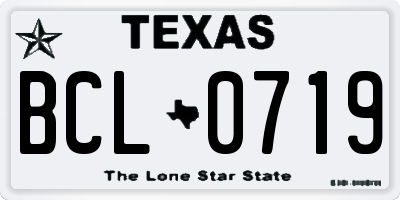 TX license plate BCL0719