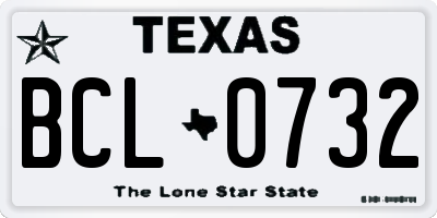 TX license plate BCL0732