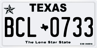 TX license plate BCL0733