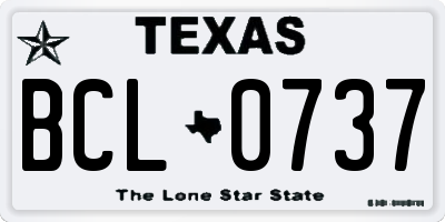 TX license plate BCL0737