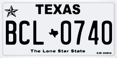 TX license plate BCL0740