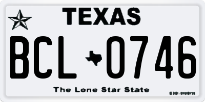 TX license plate BCL0746