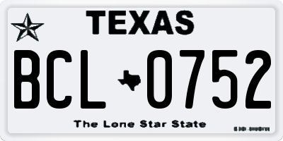 TX license plate BCL0752
