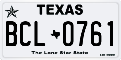 TX license plate BCL0761
