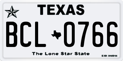 TX license plate BCL0766