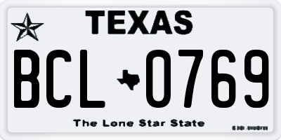 TX license plate BCL0769