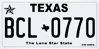 TX license plate BCL0770