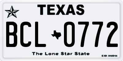 TX license plate BCL0772