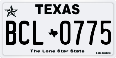 TX license plate BCL0775
