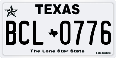 TX license plate BCL0776