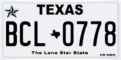 TX license plate BCL0778