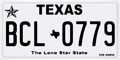 TX license plate BCL0779