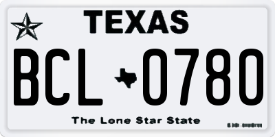 TX license plate BCL0780