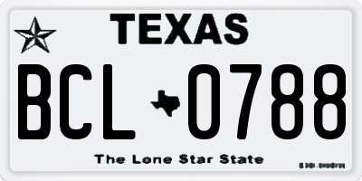 TX license plate BCL0788