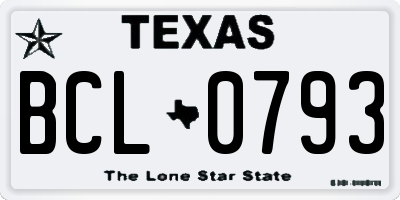 TX license plate BCL0793