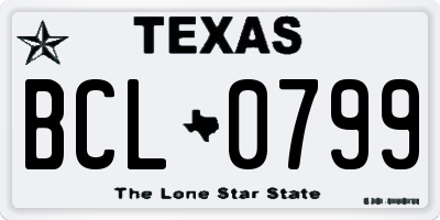 TX license plate BCL0799