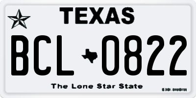 TX license plate BCL0822