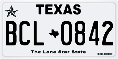 TX license plate BCL0842