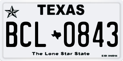 TX license plate BCL0843