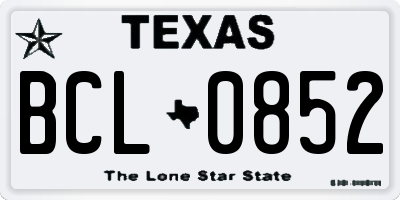 TX license plate BCL0852