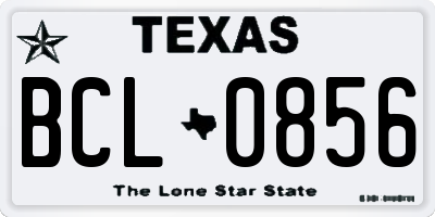 TX license plate BCL0856