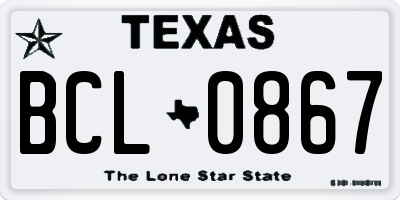 TX license plate BCL0867